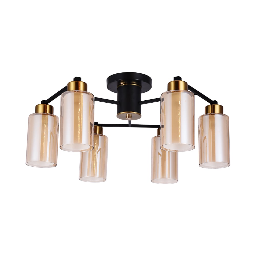 Изображение товара Потолочный светильник ARTE LAMP Leo 6 ламп янтарный черный модерн стиль