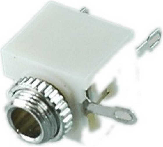 Изображение товара Разъем аудио 3.5мм гнездо стерео пластик на корпус с гайкой белый , Pro Legend PL2118