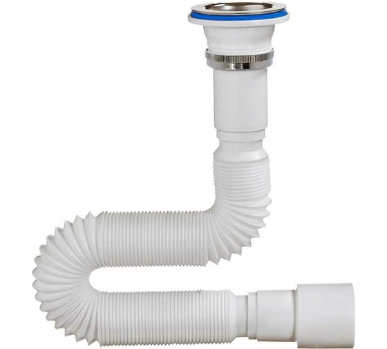 Изображение товара Гибкая труба ORIO с выпуском 1 1/2x40/50, с латунной гайкой хром, длина 1250мм А-3013М