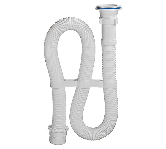 Изображение товара Гофрированный сифон ORIO 1 1/2x40 белый, с пластиковой решеткой D-70мм, длина 1000мм переходник на 50 мм АС-7011