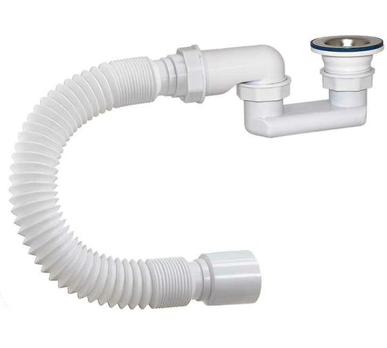 Изображение товара Сифон для душевого поддона ORIO 1 1/2x40, плоский, с гибкой трубой 40-50 длина гибкой трубы L= 370 мм АН-82589