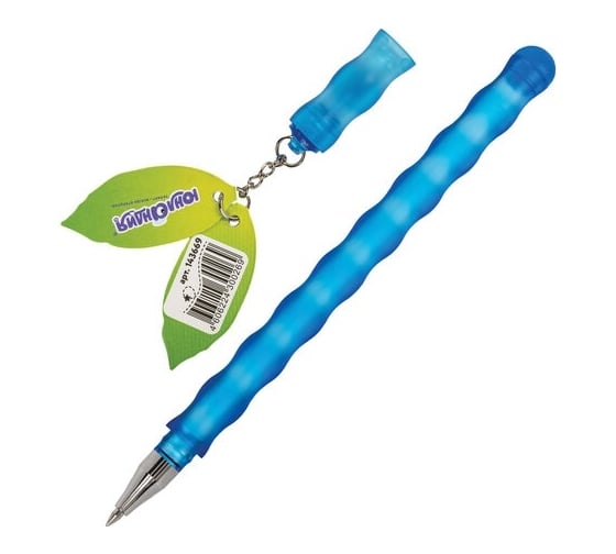 Изображение товара Стираемая гелевая ручка ЮНЛАНДИЯ Горошек синяя, прорезиненный корпус ассорти, линия письма 0.35 мм 143669