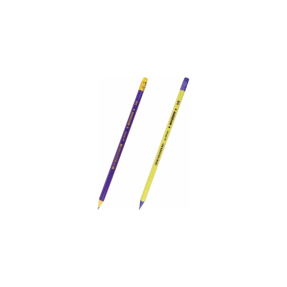 Изображение товара Чернографитный карандаш НВ ЮНЛАНДИЯ, пластиковый, корпус ассорти, с ластиком, 100 шт., 181446