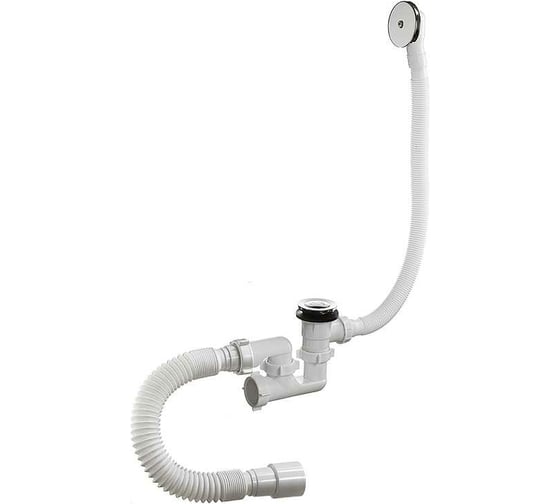 Изображение товара Сифон для ванны ORIO 1 1/2x40, регулируемый, клик-клак, с переливом перелив и слив-металлические и гибкой трубой 40-40/50 А-25089