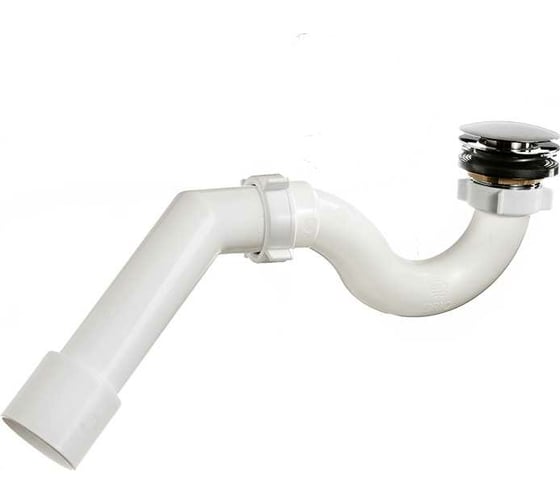 Изображение товара Сифон для душевого поддона ORIO 1 1/2x40 S тип, клик-клак, с переходной трубой 45 градусов 40-40/50 А-20587