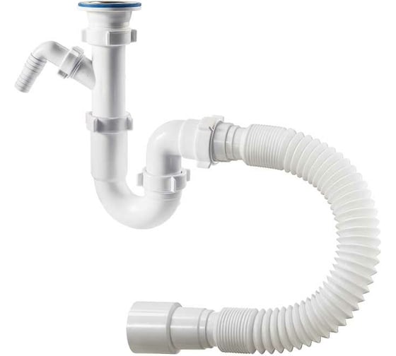 Изображение товара Прямоточный сифон ORIO 1 1/2x40, с одним отводом, с гибкой трубой 40-40/50 S-41059