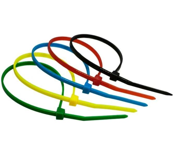 Изображение товара Хомут стяжка нейлоновая SUPRLAN 4,8x300мм 5 цветов (100pcs) 06-1017
