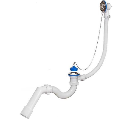Изображение товара Сифон для ванны ORIO 1 1/2x40 S тип, с переливом , с переходной трубой 45 градусов 40-40/50 А-40087