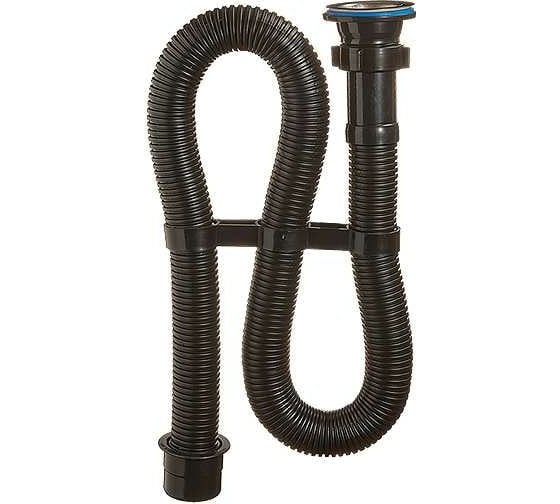 Изображение товара Гофрированный сифон ORIO 1 1/2x40 черный, длина 1000мм переходник на 50 мм АС-3012