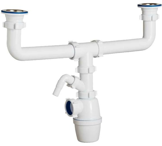 Изображение товара Двойной бутылочный сифон ORIO одноуровневый 1 1/2x40, с одним отводом К-4059