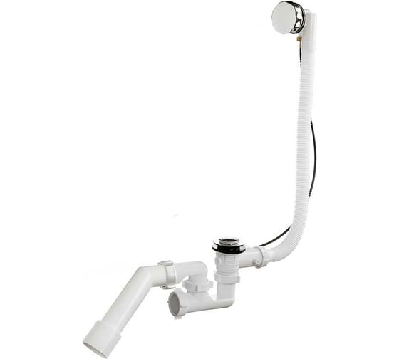 Изображение товара Сифон для ванны ORIO 1 1/2x40 регулируемый, полуавтомат, с переливом , с переходной трубой 45 градусов 40-40/50 А-27087
