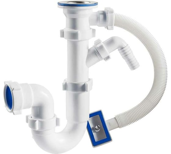 Изображение товара Прямоточный сифон ORIO 1 1/2 40, с одним отводом, с переливом S-41054