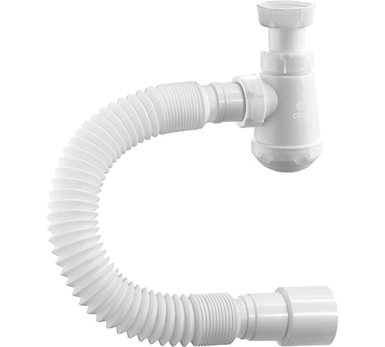 Изображение товара Сифон ORIO Чик бутылочный 1 1/4x32, с гибкой трубой 32-40/50 (370 мм), без выпуска М-32002