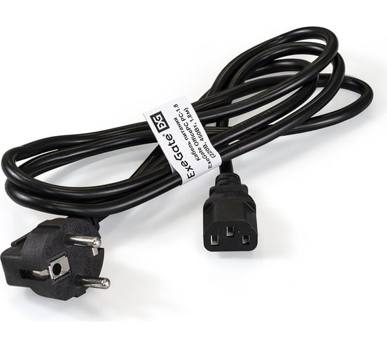 Изображение товара Кабель питания ExeGate OfficePC PC-1,8 4 Schuko-C13, черный, 1,8м 287264