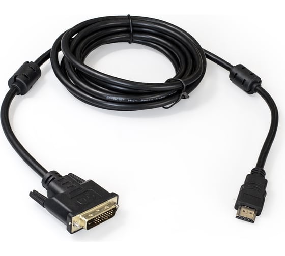Изображение товара Кабель ExeGate HDMI-DVI EX-CC-HDMIM-DVIM-2.0 19M 25M, dual link, 2 фильтра, 2м, позолоченные контакты 284906
