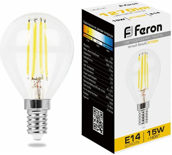 Изображение товара Светодиодная лампа FERON LB-515 Шарик E14 15W 2700K 38249