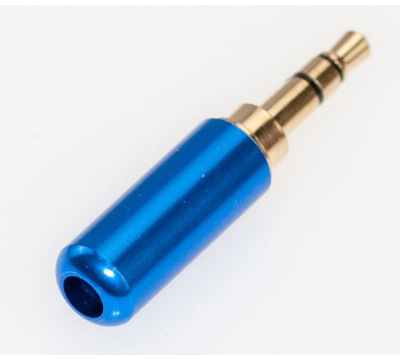 Изображение товара Разъем аудио Pro Legend 3.5мм штекер стерео металл на кабель в мини корпусе, синий, Gold PL2104