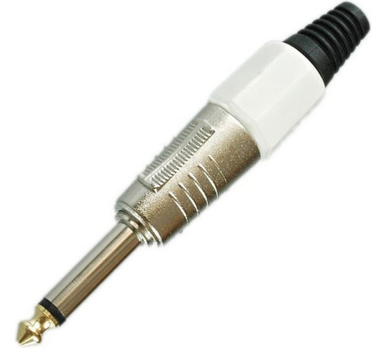 Изображение товара Разъем аудио Pro Legend 6.35мм штекер моно металл цанга на кабель, белый PL2129