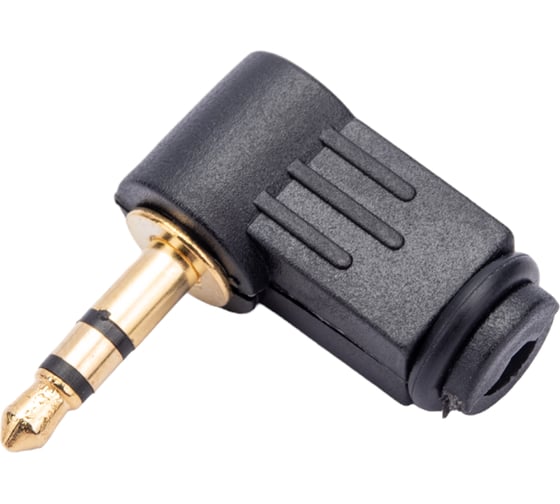 Изображение товара Разъем аудио Pro Legend 3.5мм штекер стерео угловой пластик на кабель, Gold PL2103