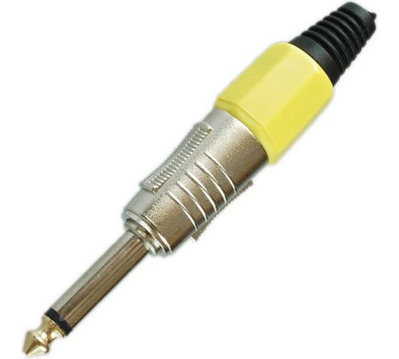 Изображение товара Разъем Pro Legend аудио 6.35мм штекер моно металл цанга на кабель, желтый PL2130