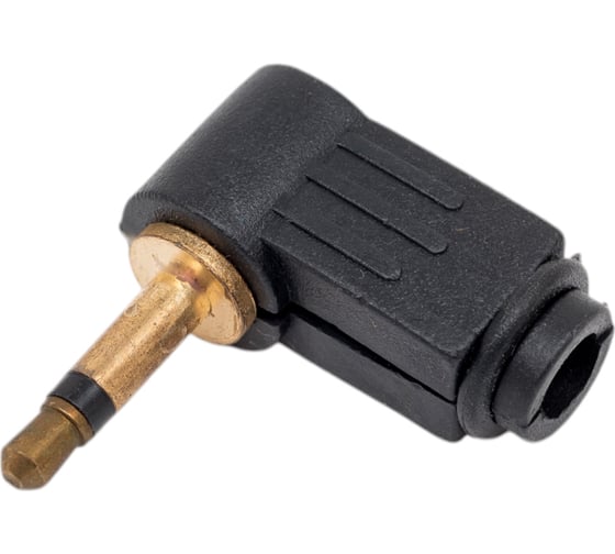 Изображение товара Разъем аудио Pro Legend 3.5мм штекер моно угловой пластик на кабель, Gold PL2102