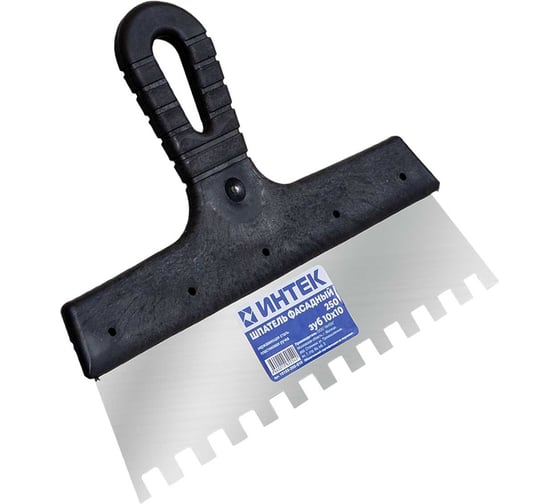 Изображение товара Фасадный шпатель ИНТЕК 250 мм, зуб 6х6, с пластиковой ручкой, нержавеющая сталь 8972