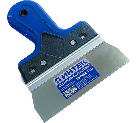 Изображение товара Фасадный шпатель ИНТЕК ПРОФИ 150 мм, из нержавеющей стали, с двухкомпонентной ручкой 22307