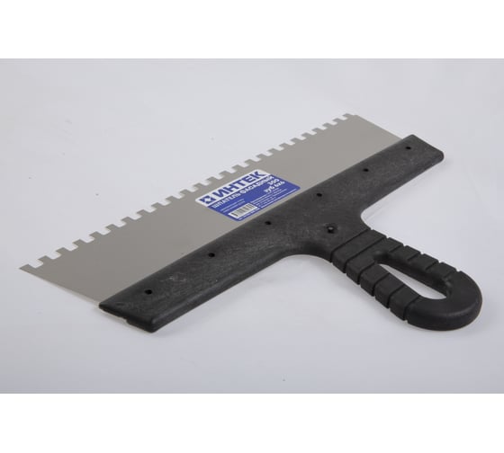 Изображение товара Фасадный шпатель ИНТЕК 300 мм, зуб 8х8, с пластиковой ручкой, нержавеющая сталь 8979