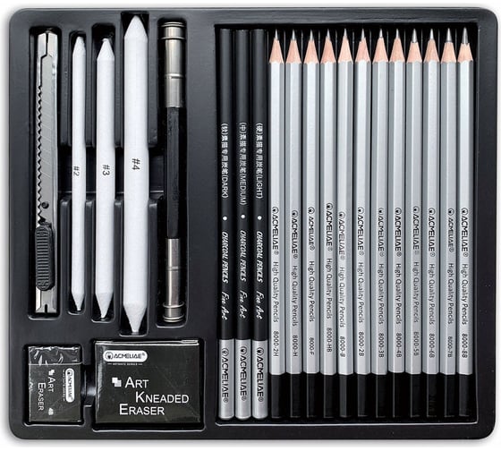 Изображение товара Набор для рисования и скетчинга ACMELIAE 22 предмета, в металлическом футляре 44054
