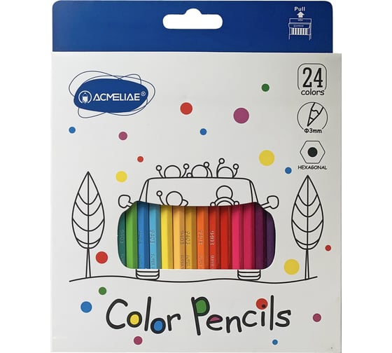 Изображение товара Набор цветных карандашей 24цв. в картонном футляре ACMELIAE 9403-24