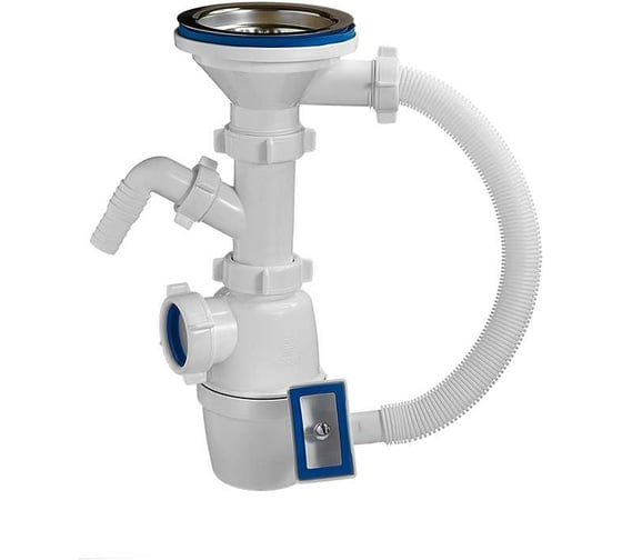 Изображение товара Бутылочный сифон ORIO 3 1/2x40, с одним отводом и переливом А-4012