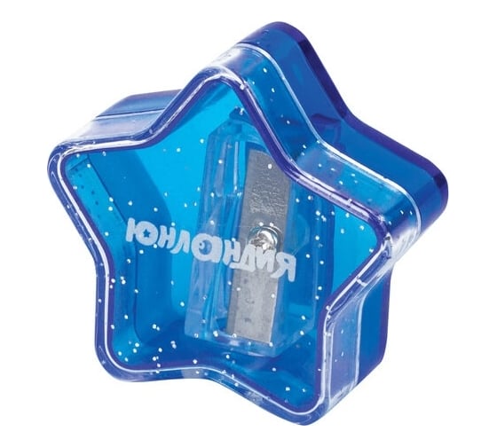 Изображение товара Точилка ЮНЛАНДИЯ Звездочка с контейнером, пластиковая, корпус ассорти 228453