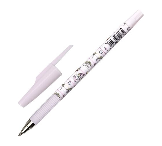 Изображение товара Шариковая ручка ЮНЛАНДИЯ Unicorn синяя, Soft Touch покрытие, узел 0.7 мм, линия письма 0.35 мм 143726