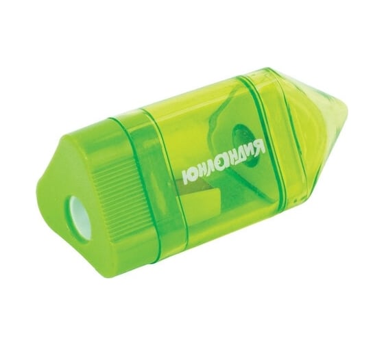 Изображение товара Точилка карандашик со стирательной резинкой ЮНЛАНДИЯ, с контейнером, пластиковая, ассорти, 24 шт., 228440