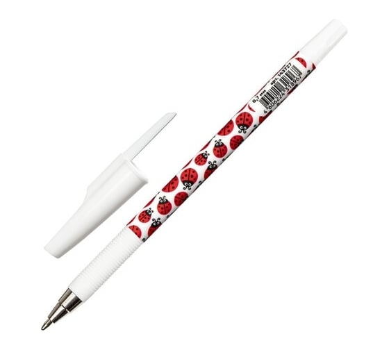 Изображение товара Шариковая ручка ЮНЛАНДИЯ Ladybird синяя, Soft Touch покрытие, узел 0.7 мм, линия письма 0.35 мм 143727