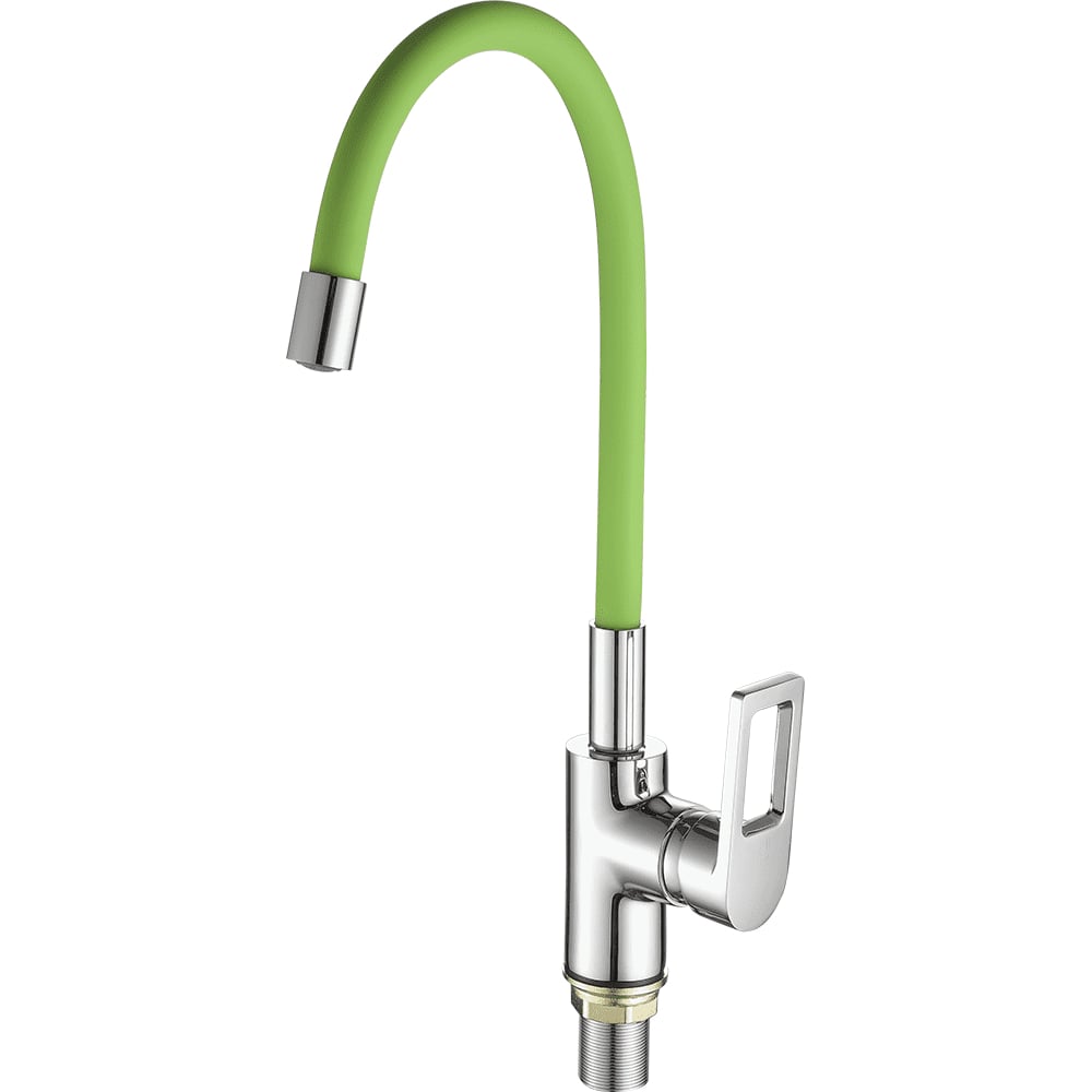 Изображение товара Смеситель для кухни FASHUN A4253+B05 с гибким изливом и хром/зеленым покрытием