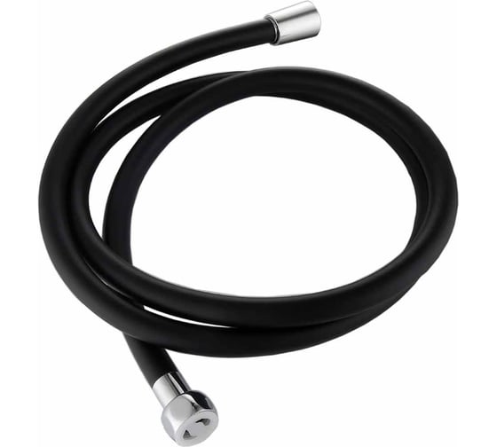 Изображение товара Шланг для душа FASHUN 150 см, PVC, черный, D=15 мм, накатная гайка медь G1/2 черный+шестигранная гайка медь G1/2 черный A44-7