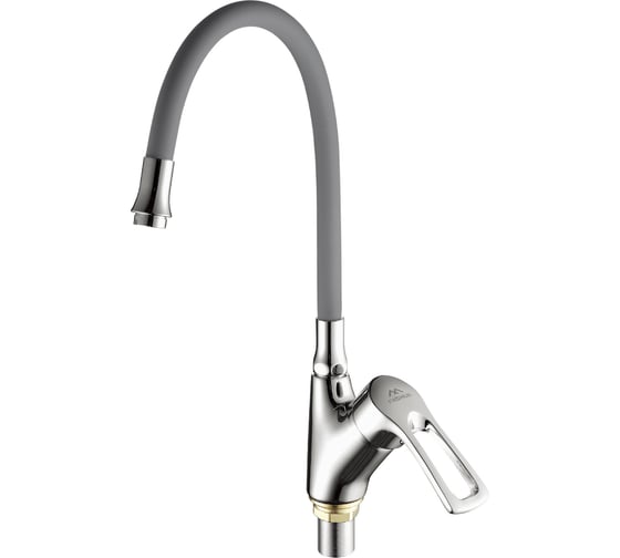 Изображение товара Смеситель для кухни FASHUN гайка, силиконовый серый излив, 55 см, ф40 A4466+A7257