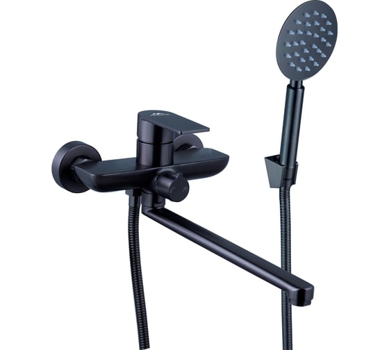 Изображение товара Смеситель для ванны и душа FASHUN с душевым гарнитуром, графит, PVD-покрытие, сталь SUS304, картридж D=35 мм A52219-17