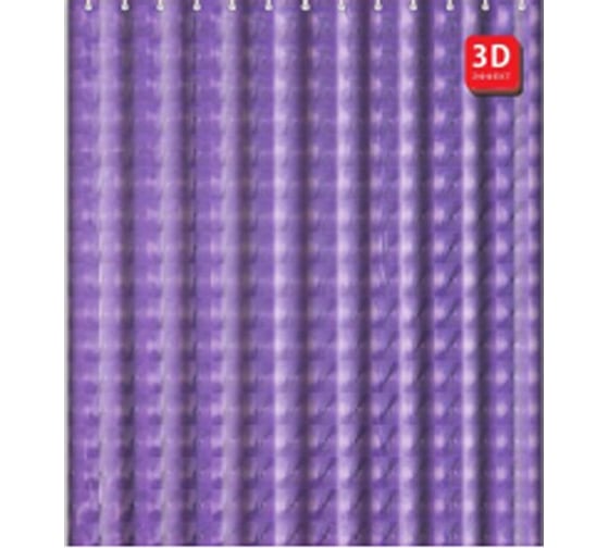 Изображение товара Занавеска FASHUN 3D Peva/Полиэтилен 180cm/200cm фиолетовый A8751