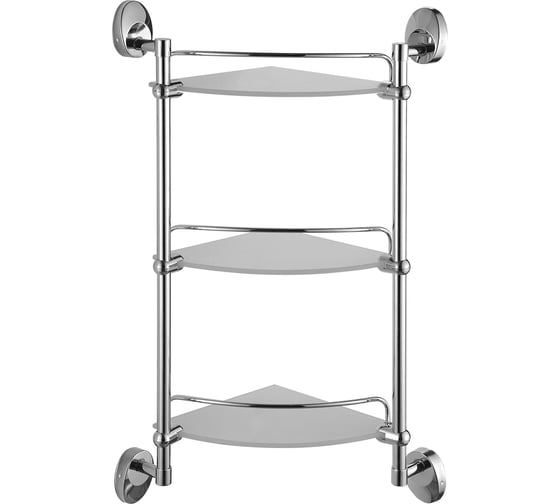 Изображение товара Полка стеклянная 3-ярусная угловая FASHUN 250/250 мм арт. A1607-3