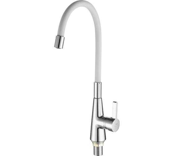 Изображение товара Смеситель для кухни FASHUN гайка, силиконовый белый излив, 55 см, ф40 A4153+B03