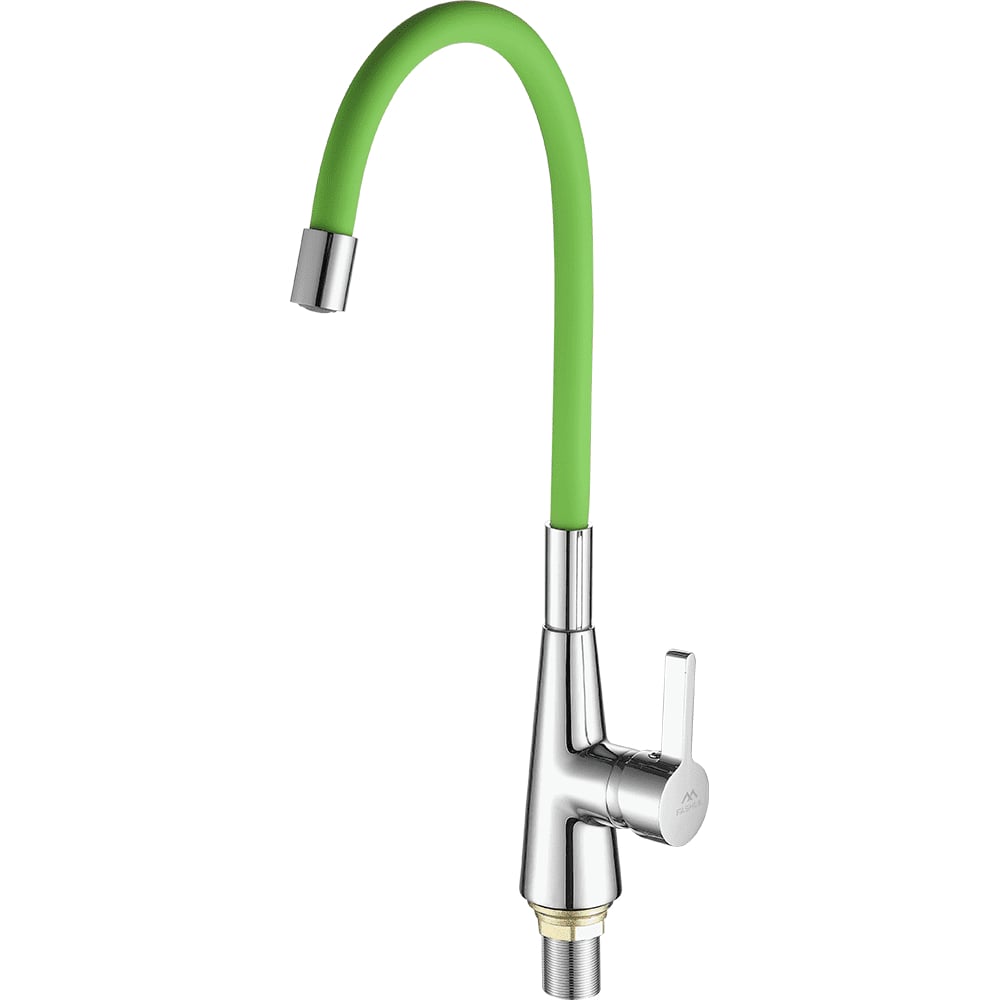 Изображение товара Смеситель для кухни FASHUN с гибким силиконовым изливом 55 см хром зеленый