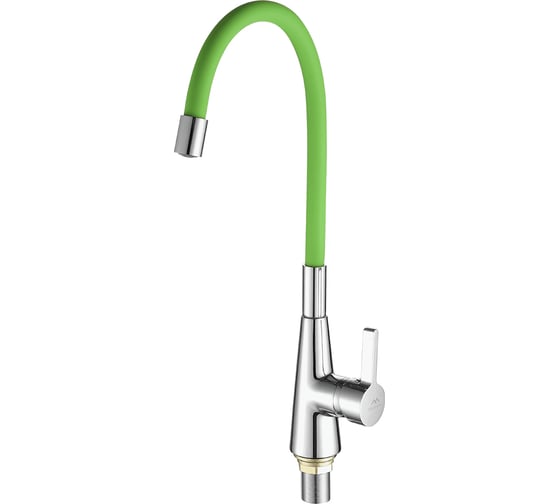 Изображение товара Смеситель для кухни FASHUN гайка, силиконовый зеленый излив, 55 см, ф40 A4153+B05