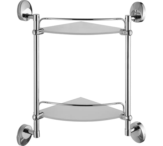 Изображение товара Полка стеклянная 2-ярусная угловая FASHUN 250/250 мм арт. A1607-2