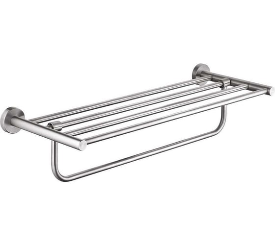 Изображение товара Полка для ванной комнаты FASHUN с вертикальным держателем для полотенец, SUS304, сатин A51524