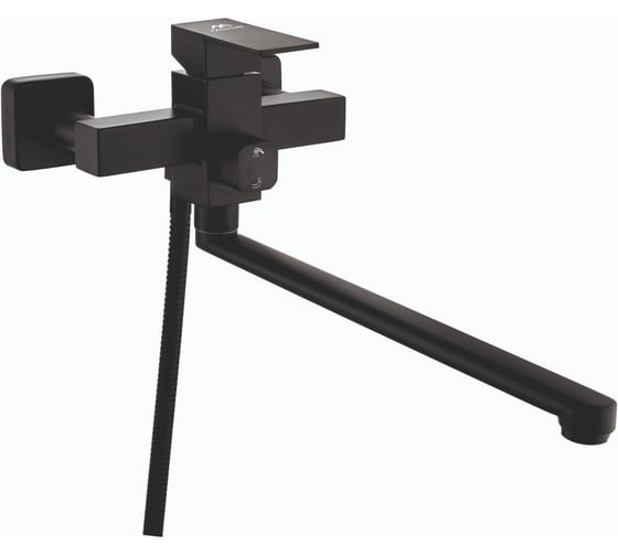 Изображение товара Смеситель для ванны и душа FASHUN с длинным изливом 320 мм и душевым гарнитуром, шланг 150 см, ф35, сталь SUS304, черный A52202-7