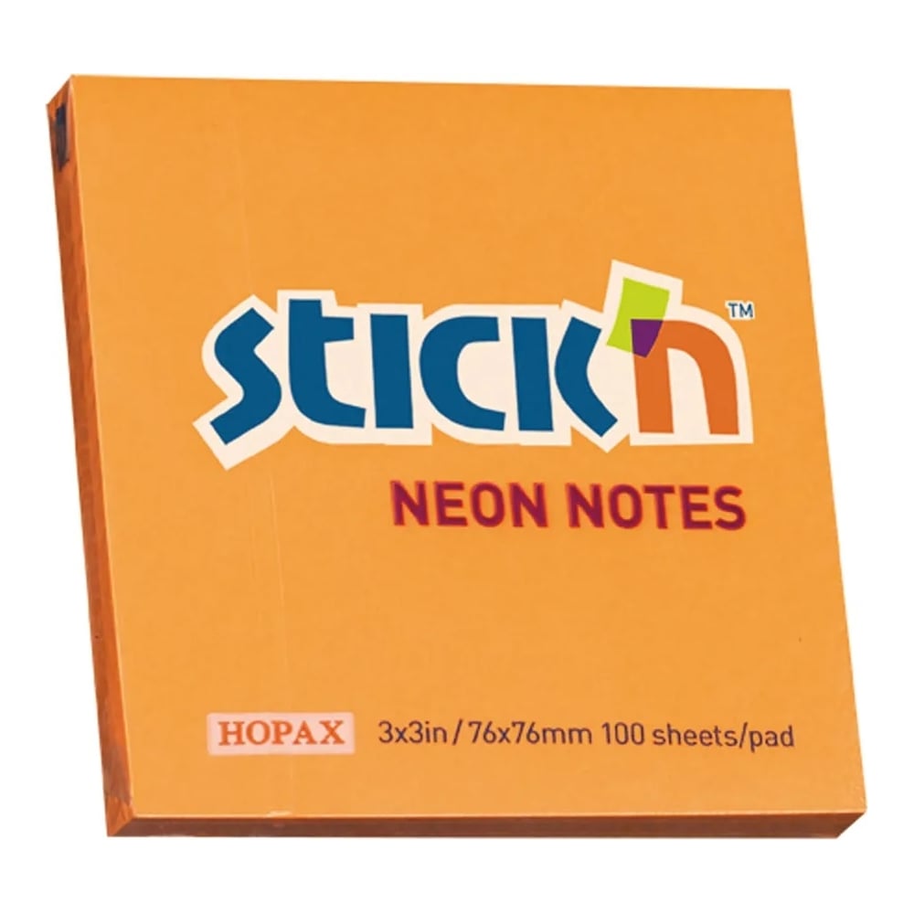 Изображение товара STICK`N 21164 блоки 76x76 мм неон оранжевые 100 листов (12 шт)