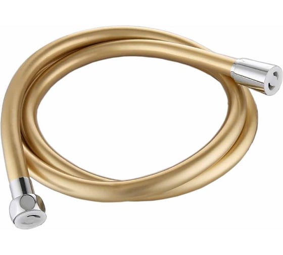 Изображение товара Шланг для душа FASHUN 150 см, PVC, золотой, D=15 мм, гайка медь G1/2 хром+шестигранная гайка медь G1/2 хром A44-21