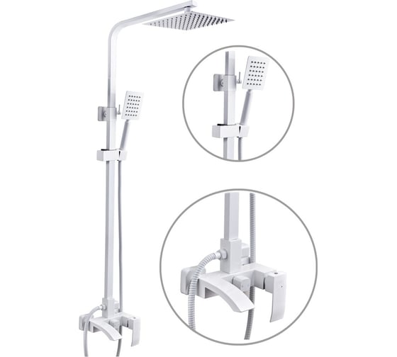 Изображение товара Душевая стойка FASHUN белая, смеситель: сталь SUS304, картридж D=35 мм A52418-8